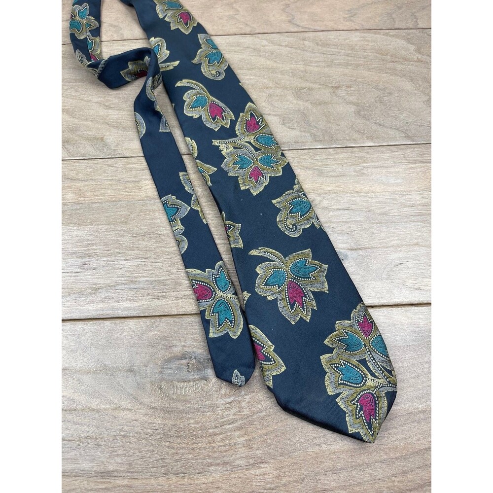Royal Knight Men's Tie Blue Floral Pattern Silk Classic Length